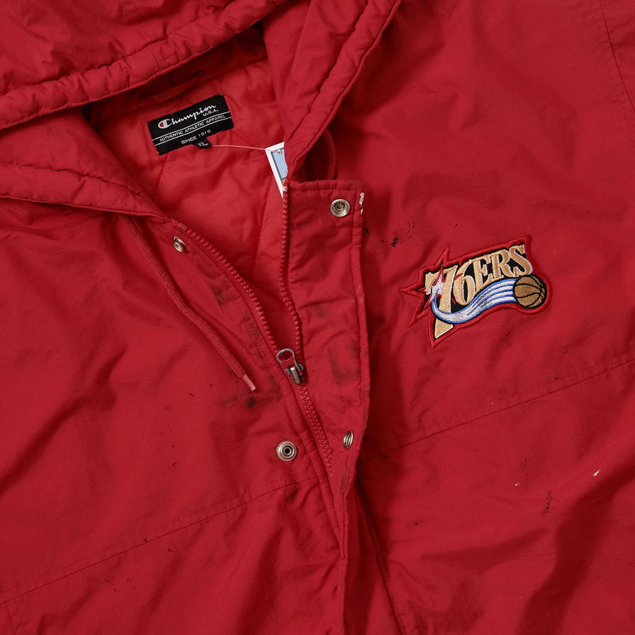 Vintage Champion Philadelphia 76ers Jacket XLarge 