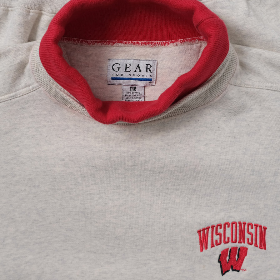Vintage Wisconsin Badgers Mock Neck Sweater XLarge