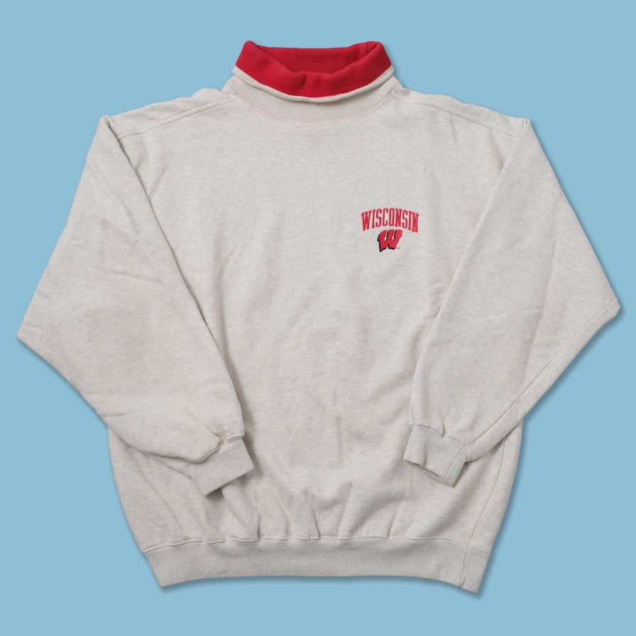 Vintage Wisconsin Badgers Mock Neck Sweater XLarge