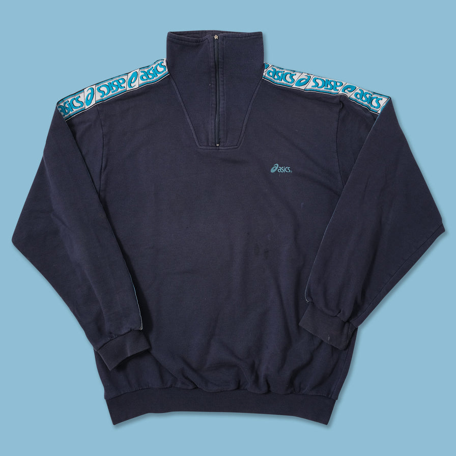 Vintage Asics Q-Zip Sweater Large 
