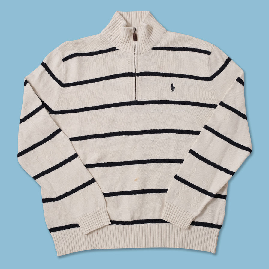 Vintage Polo Ralph Lauren Q-Zip Knit Sweater Large 