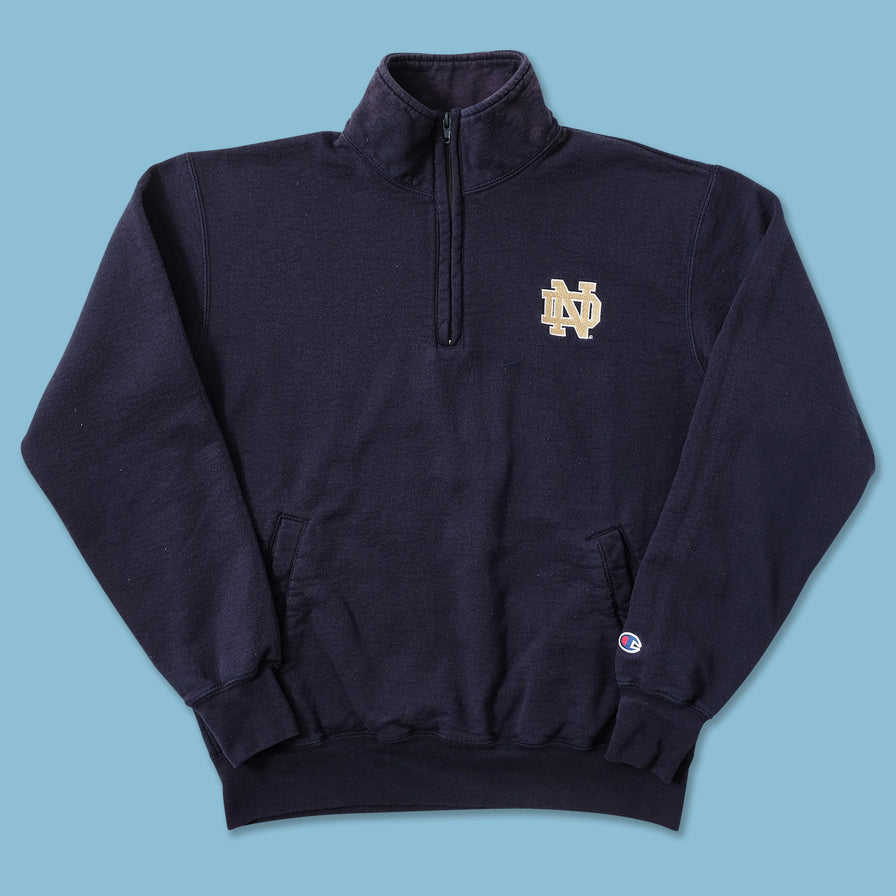 Champion Notre Dame Q-Zip Sweater Medium 