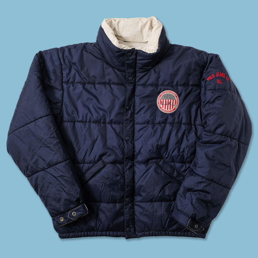 Vintage Reversible Polo Ralph Lauren Puffer Jacket Medium 