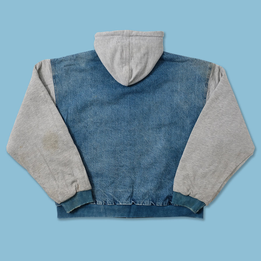 Vintage Denim Varsity Jacket Large 