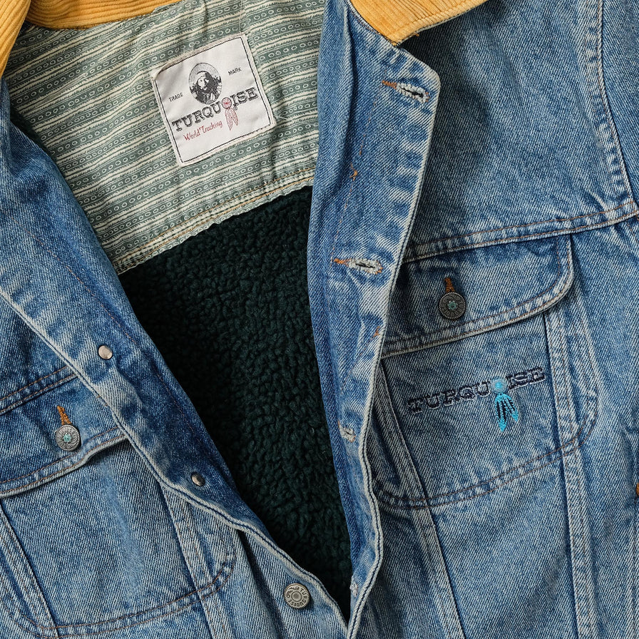 Vintage Padded Denim Jacket Medium 