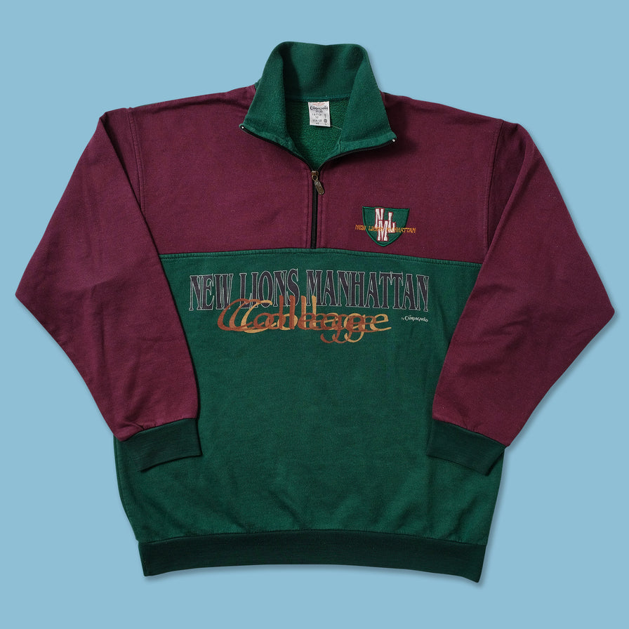 Vintage New Lions Manhattan Q-Zip Sweater Large 