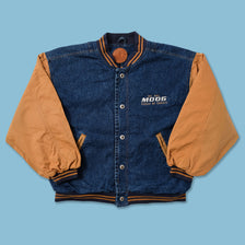 Vintage Denim Varsity Jacket Medium 