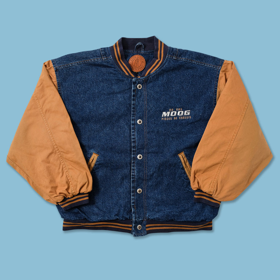 Vintage Denim Varsity Jacket Medium 
