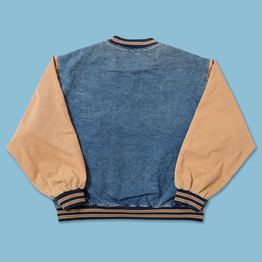 Vintage Denim Varsity Jacket XLarge 