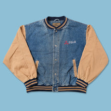 Vintage Denim Varsity Jacket XLarge 
