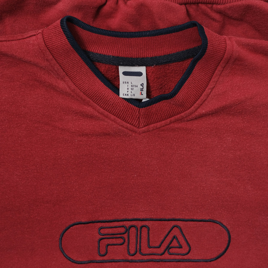 Vintage Fila V-Neck Sweater Large