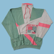 Vintage American Sports Q-Zip Sweater Large 