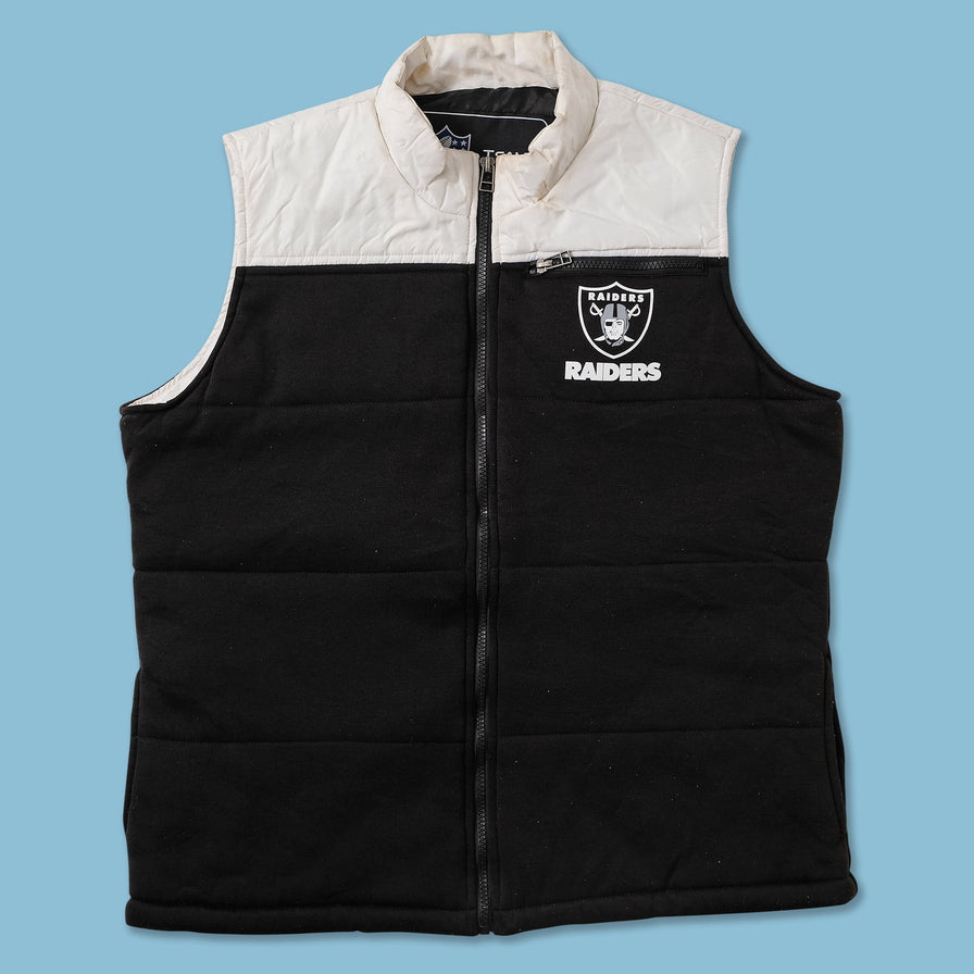 Vintage Oakland Raiders Padded Vest Small Double Double Vintage