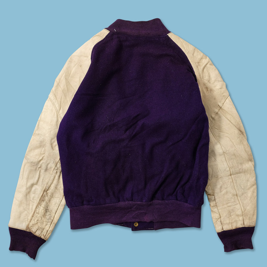 Women's Wool Leather Varsity Jacket Medium 