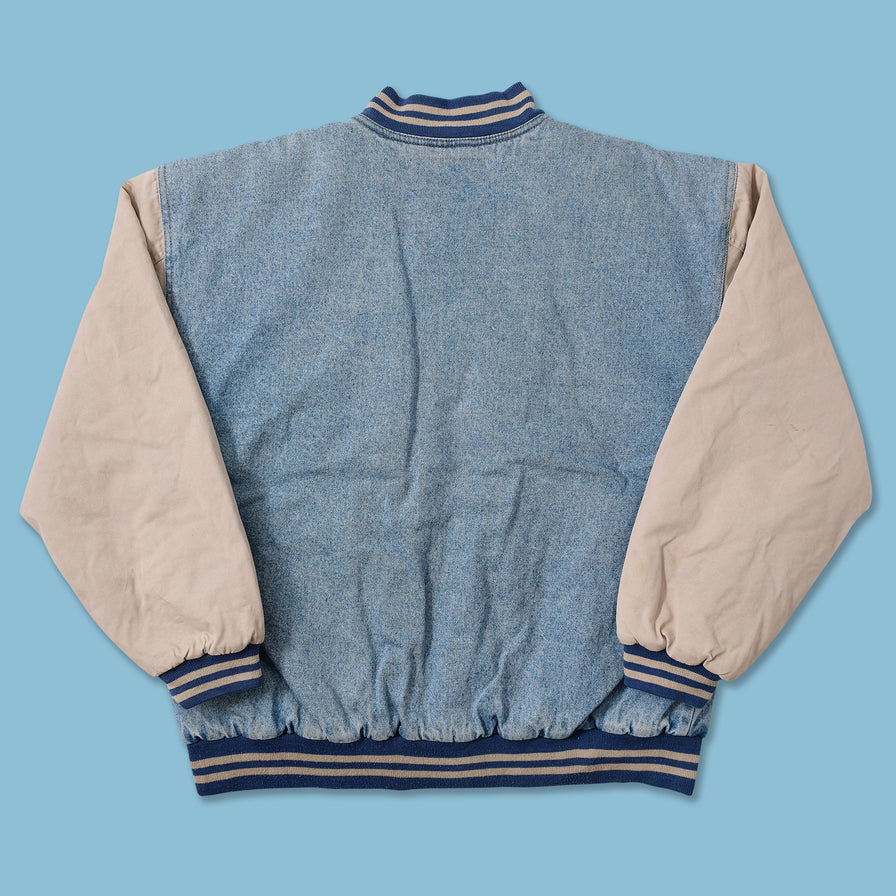 Vintage Denim Varsity Jacket Medium 