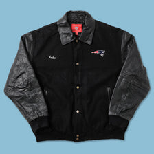 Vintage New England Patriots Wool Leather Varsity Jacket Large 