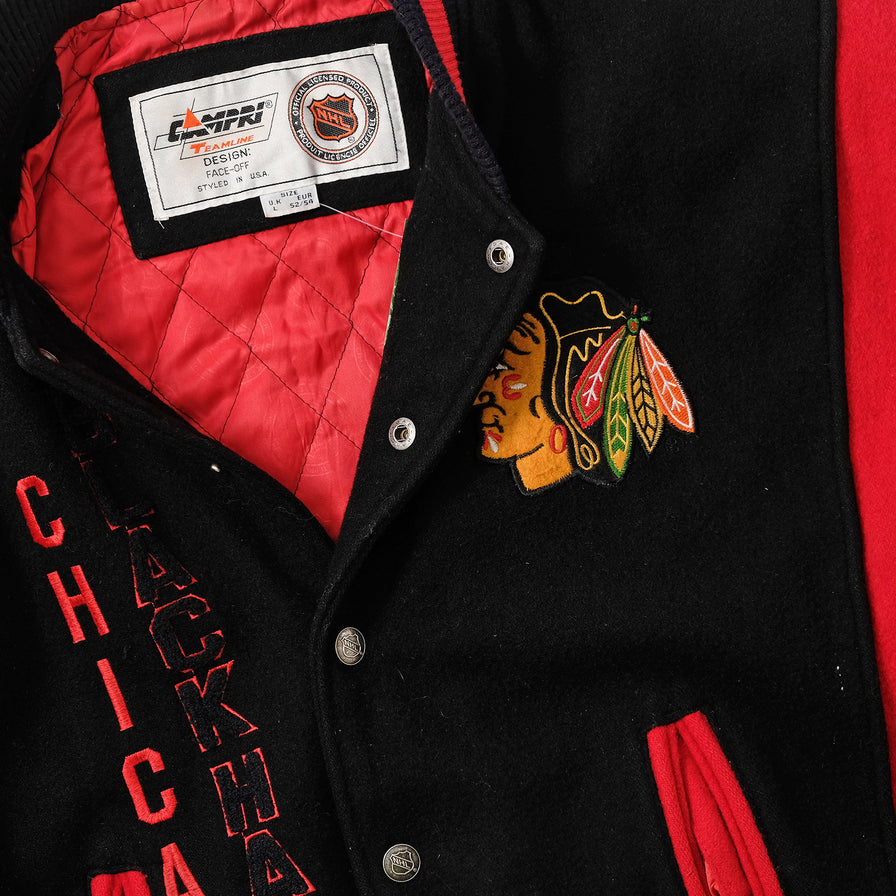 Vintage Chicago Blackhawks Wool Varsity Jacket Large 