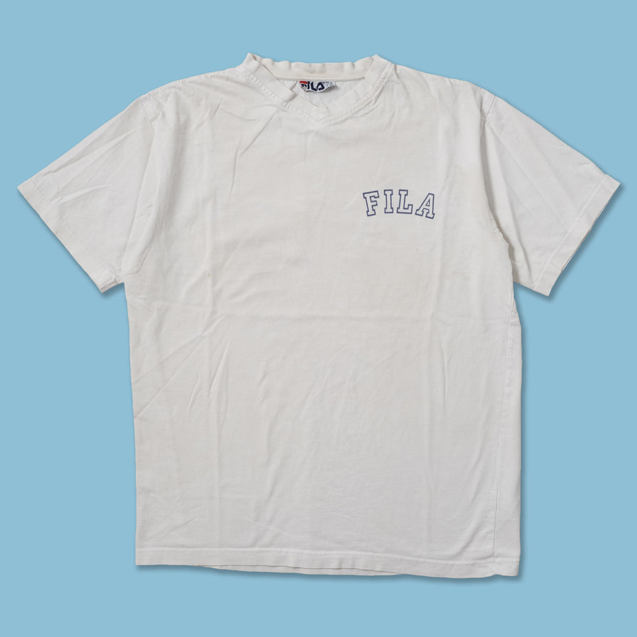 Vintage Fila V-Neck T-Shirt Medium - Double Double Vintage