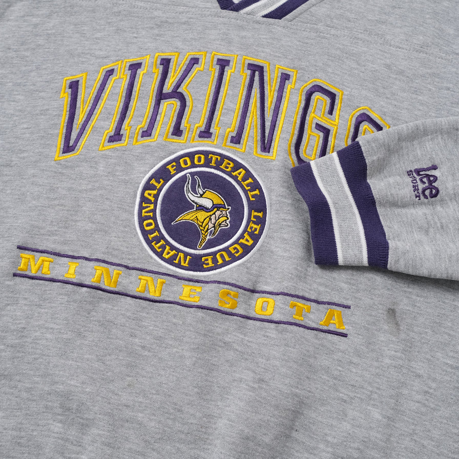 Vintage Vikings V-Neck Sweater XLarge - Double Double Vintage