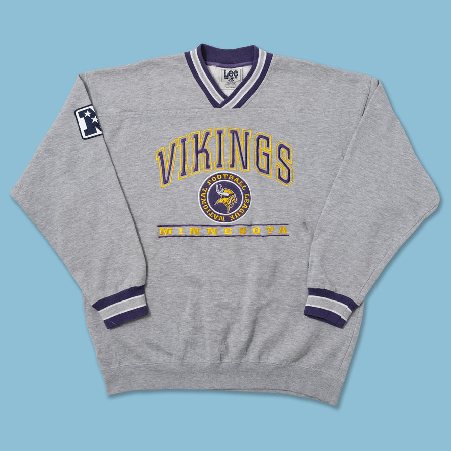 Vintage Vikings V-Neck Sweater XLarge - Double Double Vintage