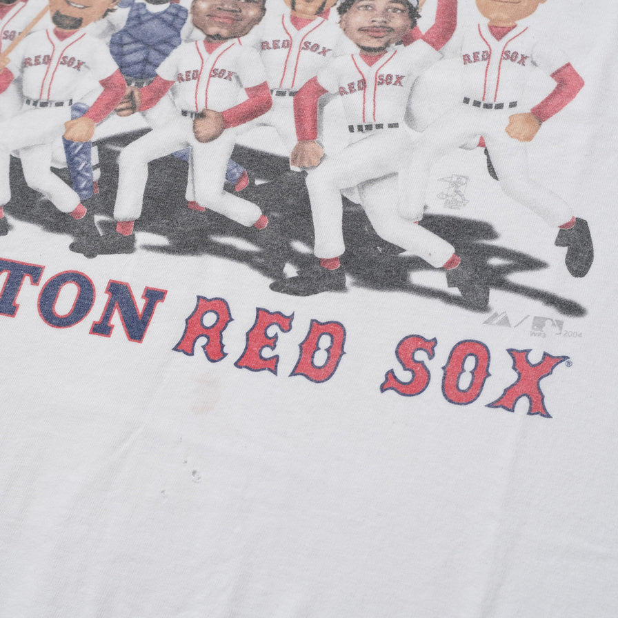 2004 Red Sox T-Shirt Large - Double Double Vintage