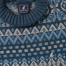 Vintage Patterned Knit Sweater XLarge 