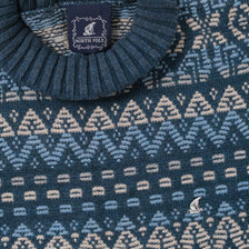 Vintage Patterned Knit Sweater XLarge