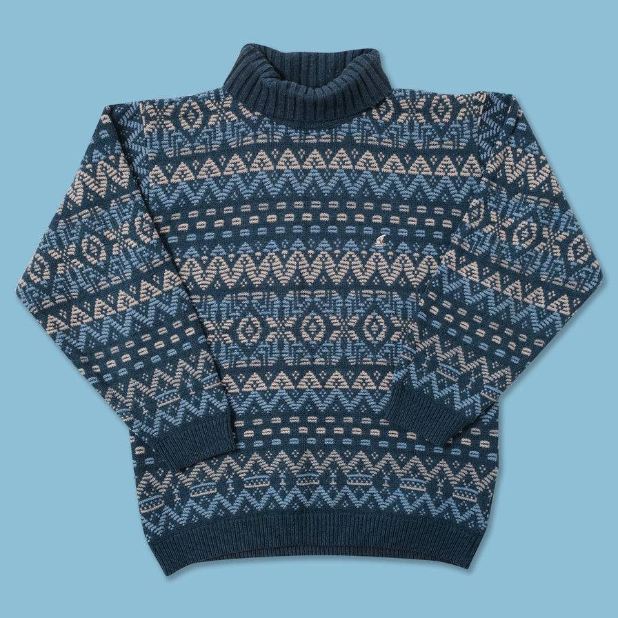 Vintage Patterned Knit Sweater XLarge 