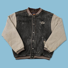 Vintage Route 66 Denim Varsity Jacket Small 