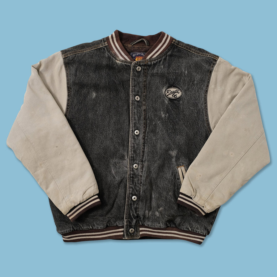 Vintage Route 66 Denim Varsity Jacket Small 