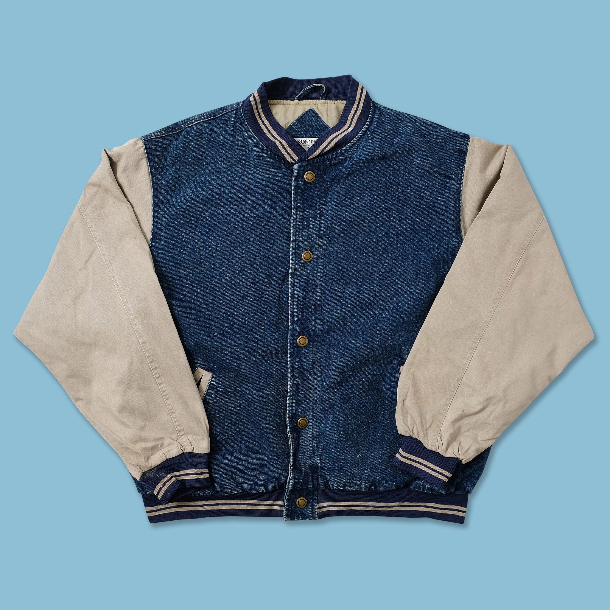 Vintage Denim Varsity Jacket Large | Double Double Vintage