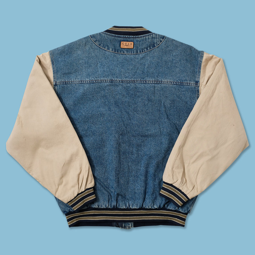 Vintage Racing Denim Varsity Jacket Large 