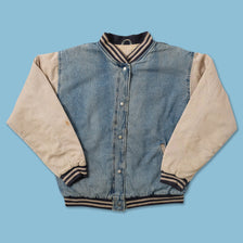 Vintage Denim Varsity Jacket Medium 