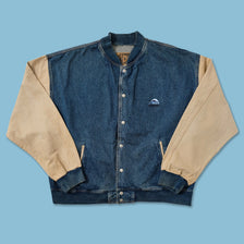 Vintage Denim Varsity Jacket XXL 