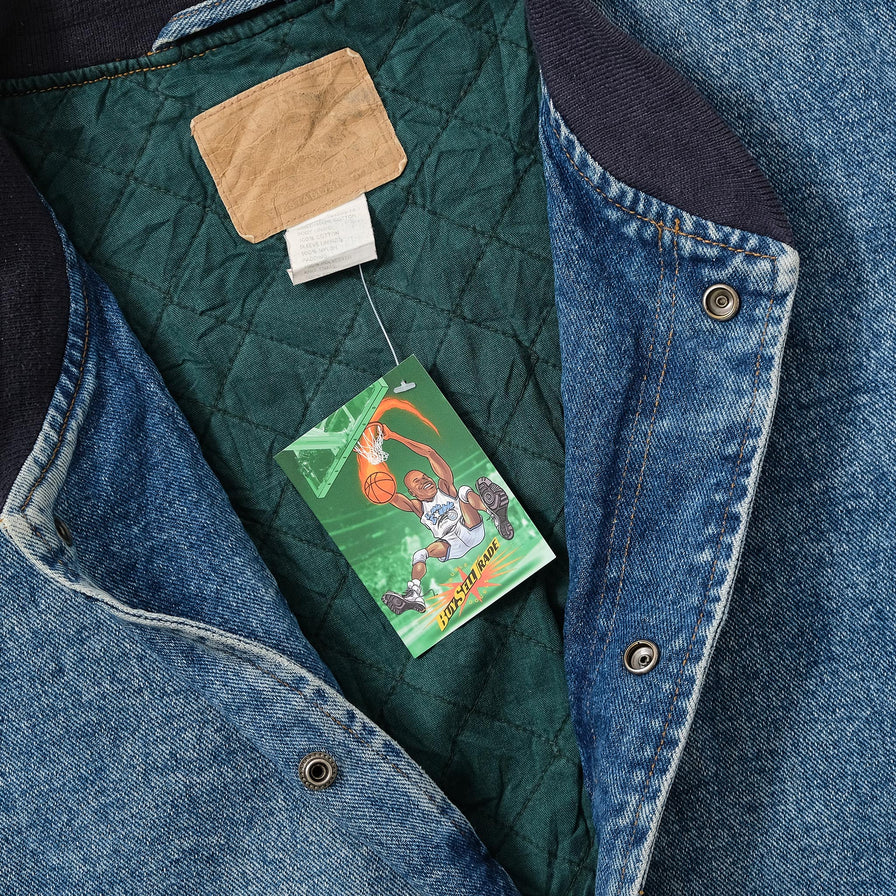 Vintage Denim Varsity Jacket Large 