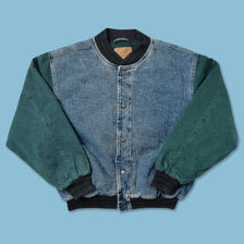 Vintage Denim Varsity Jacket Large 