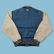 Vintage Denim Varsity Jacket Medium 