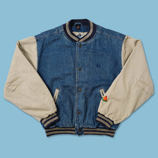 Vintage Denim Varsity Jacket Medium 