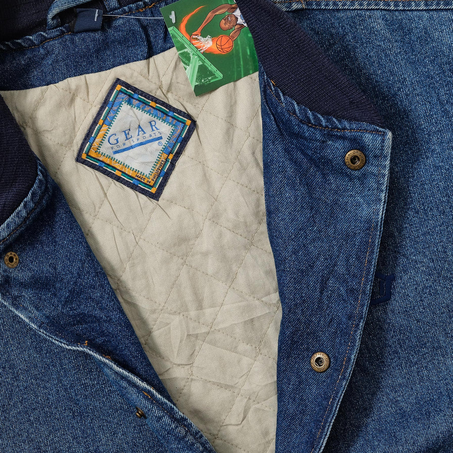 Vintage Denim Varsity Jacket Medium 