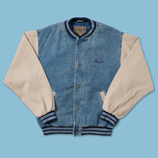 Vintage Denim Varsity Jacket Medium 