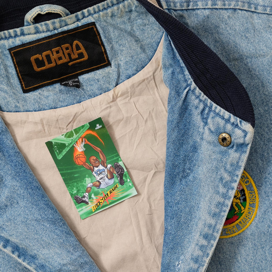 Vintage City of Chicago Denim Varsity Jacket Large 