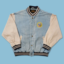 Vintage City of Chicago Denim Varsity Jacket Large 