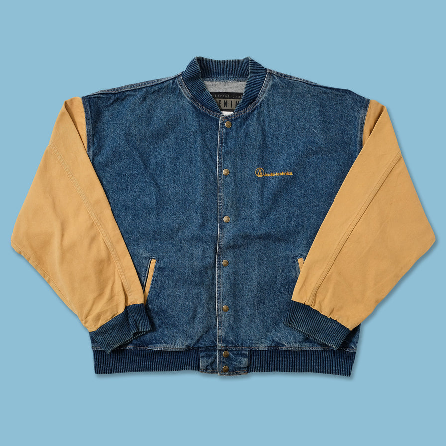 Vintage Denim Varsity Jacket XLarge 