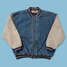Vintage Denim Varsity Jacket XLarge 