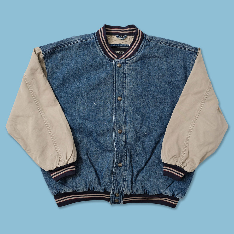 Vintage Denim Varsity Jacket XLarge | Double Double Vintage