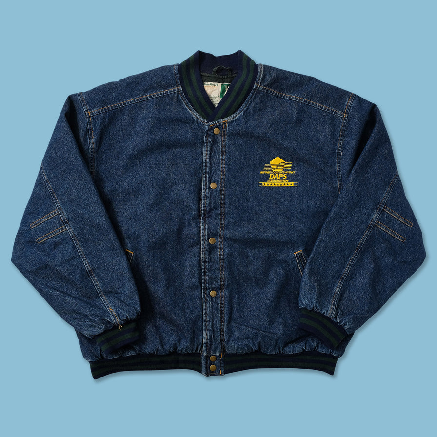 Vintage Denim Varsity Jacket XXL 