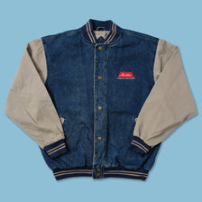 Vintage Denim Varsity Jacket Large 