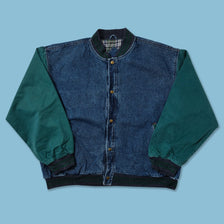 Vintage Denim Varsity Jacket XXL 