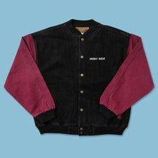 Vintage Denim Varsity Jacket XLarge 