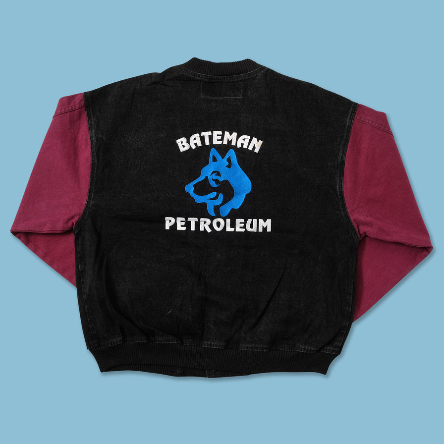 Vintage Denim Varsity Jacket XLarge 